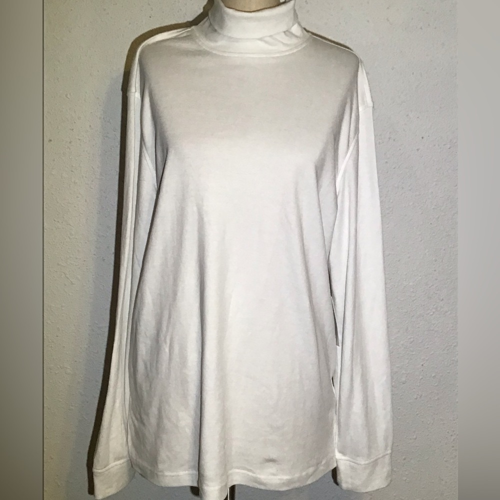 Croft & Barrow white turtleneck blouse size large